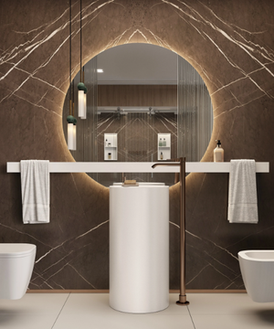 TOWER STEP - Freestanding round Solid Surface washbasin by MOMA Design - view 3